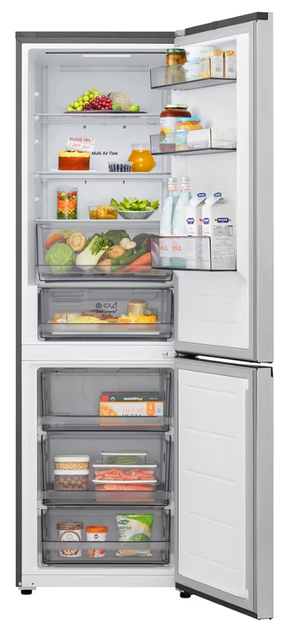 LG Šaldytuvas | GBBSJ1CCPY | Energy efficiency class C | Free standing | Combi | Height 186 cm | Šaldytuvas net capacity 220 L | Šaldiklis net capacity 113 L | Ekranas | 34 dB | Prime Sidabrinis