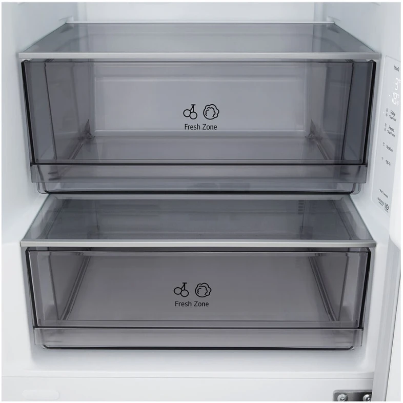 LG Šaldytuvas | GBBSJ1CCSW | Energy efficiency class C | Free standing | Combi | Height 186 cm | Šaldytuvas net capacity 220 L | Šaldiklis net capacity 113 L | Ekranas | 34 dB | Super Baltas