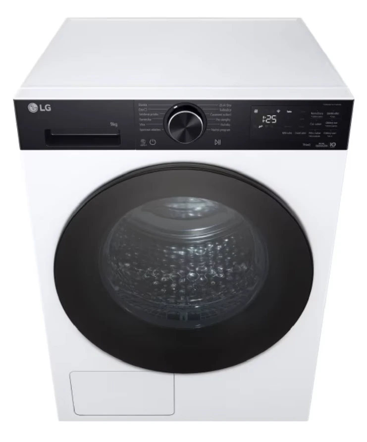 LG džiovyklė | RHX5009TKB | Energijos vartojimo efektyvumo klasė B | Priekinis pakraunamas | 9kg | Skaitmeninis | Šilumos siurblys | Gylis 66 cm | Wi-Fi | Baltas