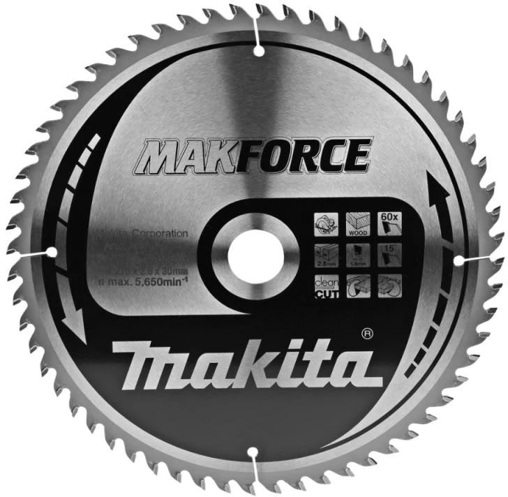 Medžio pjovimo diskas MAKITA 270x30x2,8mm 60T 15°