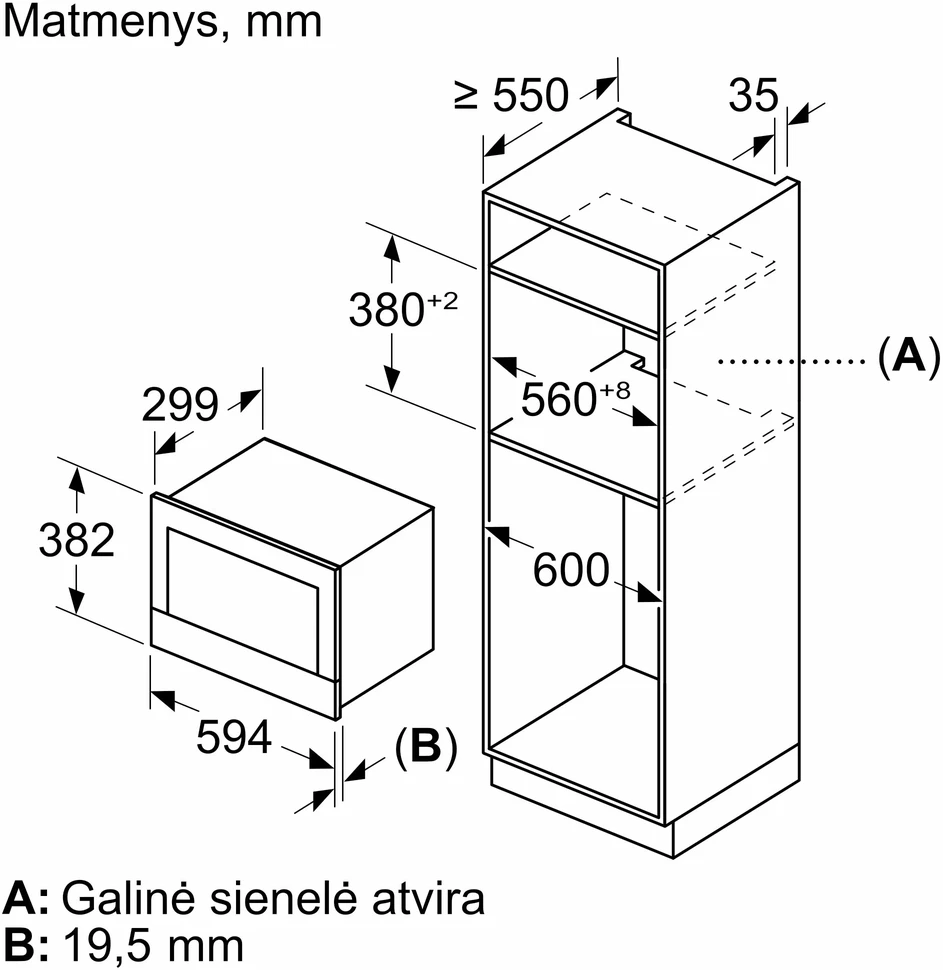 Įmontuojama mikrobangų krosnelė Bosch BFL9221B1