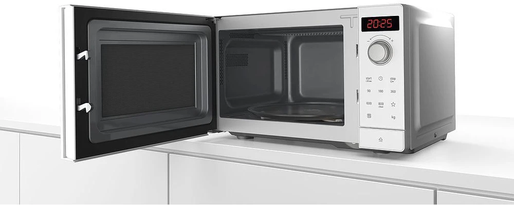 Bosch FFL023MW0 Serija 2, Laisvai statoma mikrobangų krosnelė, 44 x 26 cm, Balta