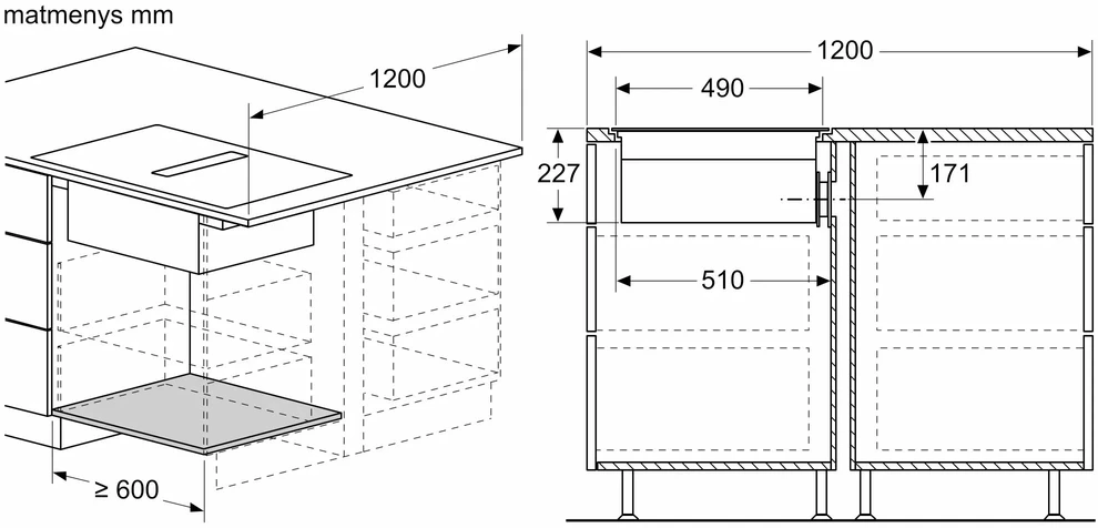 Indukcinė kaitlentė su integruota ventiliacijos sistema Neff T58PL6EX2