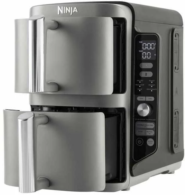 Karšto oro gruzdintuvė Ninja Double Stack XL, 2 lygių, 9,5 l, SL400EU, Tamsiai pilka