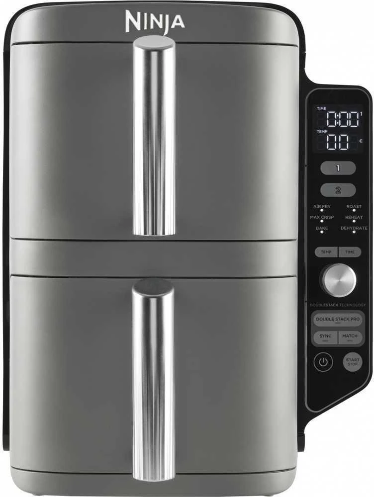 Karšto oro gruzdintuvė Ninja Double Stack XL, 2 lygių, 9,5 l, SL400EU, Tamsiai pilka