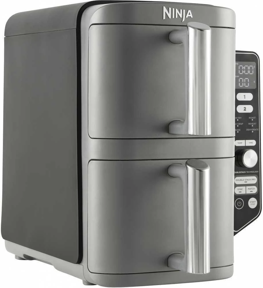 Karšto oro gruzdintuvė Ninja Double Stack XL, 2 lygių, 9,5 l, SL400EU, Tamsiai pilka