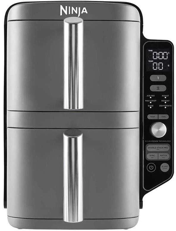 Karšto oro gruzdintuvė Ninja Double Stack XL, 2 lygių, 9,5 l, SL400EU, Tamsiai pilka