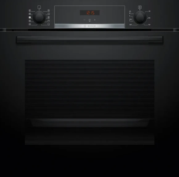 Siemens Bosch HQA534BB3 Serija 4, Įmontuojamoji orkaitė su papildomų garų funkcija, 60 x 60 cm, Juodas