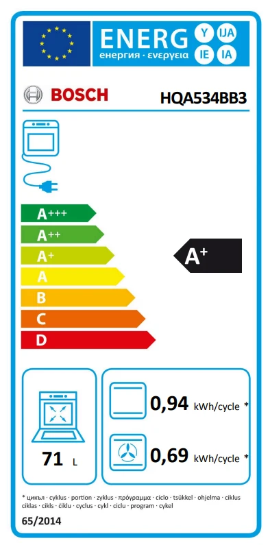 Siemens Bosch HQA534BB3 Serija 4, Įmontuojamoji orkaitė su papildomų garų funkcija, 60 x 60 cm, Juodas