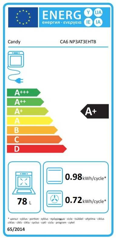 Orkaitė Candy CA6 NP3AT3EHTB