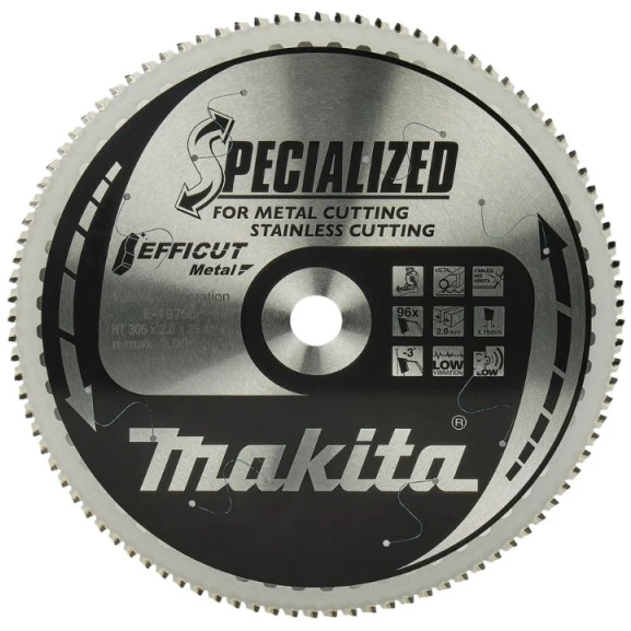 Makita T.C.T. pjūklas 305x2 x 25.4mm 96T EFFICUT Metal E-19750