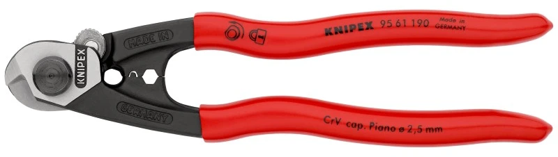 Žnyplės kabeliams ir trosui Ø 6 mm, 10 mm², spyruoklė, Knipex