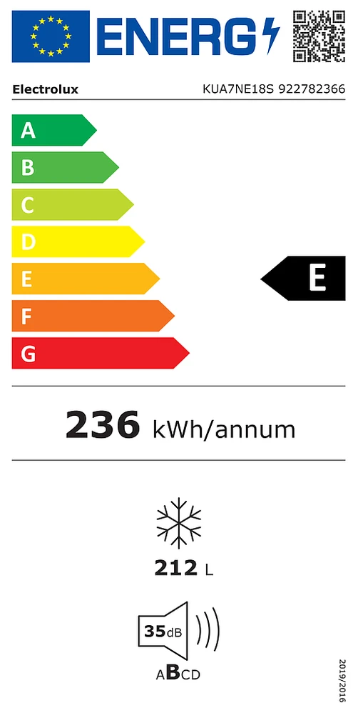 Šaldiklis ELECTROLUX KUA7NE18S