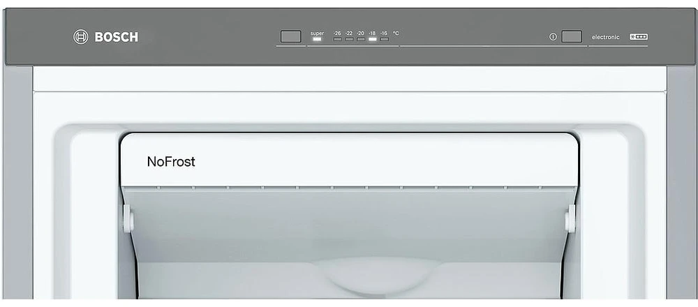 Bosch GSN36VLEP Serija 4, Laisvai statomas šaldiklis, 186 x 60 cm, Nerūdijančio plieno efektas