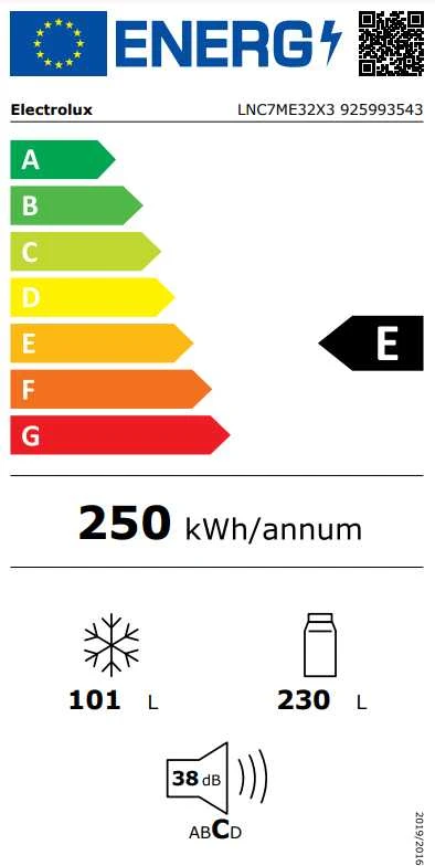 Šaldytuvas Electrolux LNC7ME32X3