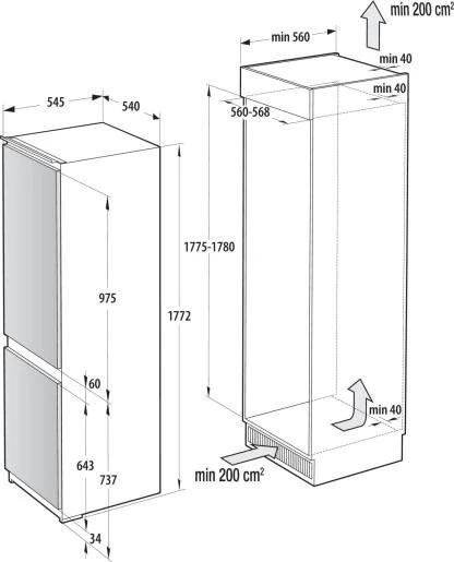 Įmontuojamas šaldytuvas Hisense RB3B250SAWC