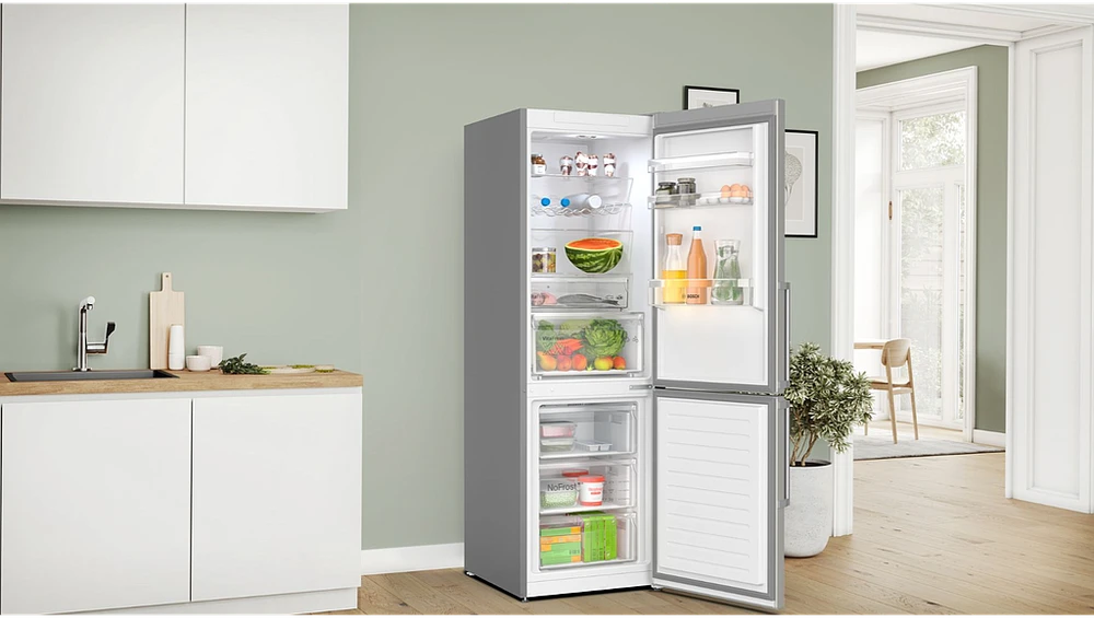 Bosch KGN367ICT Serie | 4 laisvai statomas šaldytuvas-šaldiklis, nerūdijančio plieno (atsparus pirštų antspaudams)