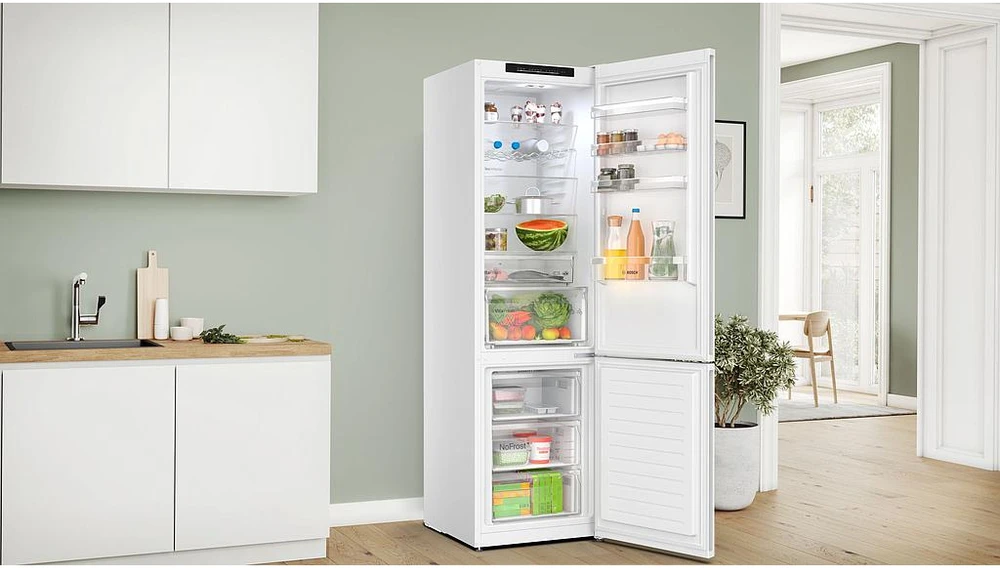 Šaldytuvas Bosch KGN392WDF 4 serija, Baltos spalvos