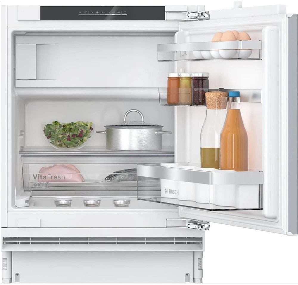 Bosch KUL22ADD0 Serija 6, Apačioje montuojamas šaldytuvas su šaldiklio skyriumi, 82 x 59.8 cm, švelniai uždaromas plokščias vyris