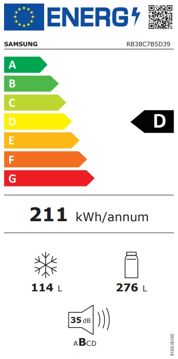 Šaldytuvas Samsung RB38C7B5D39/EF