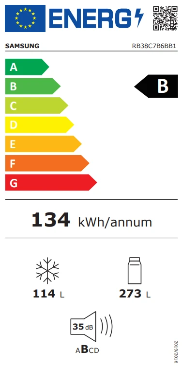 Šaldytuvas Samsung RB38C7B6BB1/EF