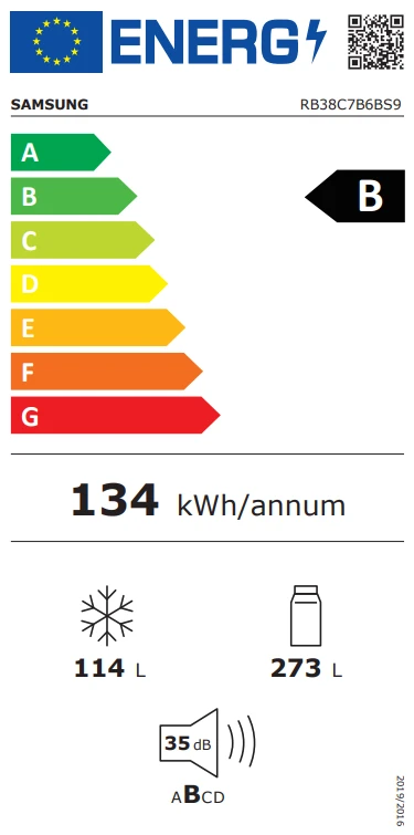 Šaldytuvas Samsung RB38C7B6BS9/EF (Ekspozicinė prekė)