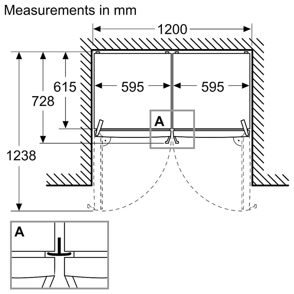 Bosch KSN36AICM Serija 6, Laisvai statomas šaldytuvas, 186.2 x 59.5 cm, Šlifuotas plienas, atsparus pirštų atspaudams