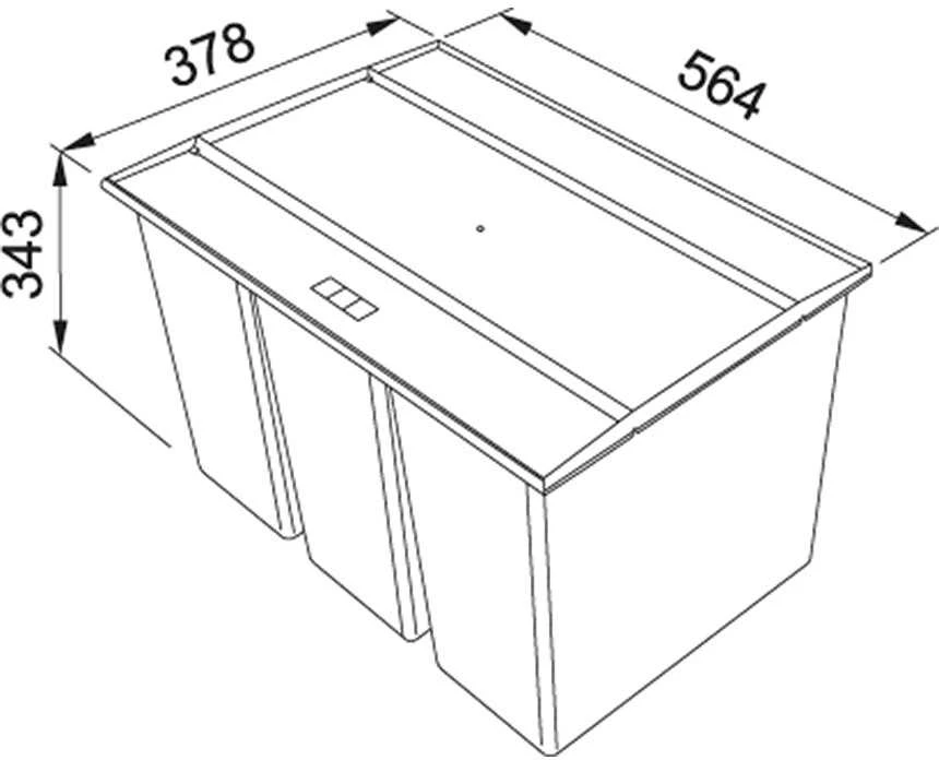 Šiukšliadėžė FRANKE, Easy Sort, 60-3, 3x14,5l