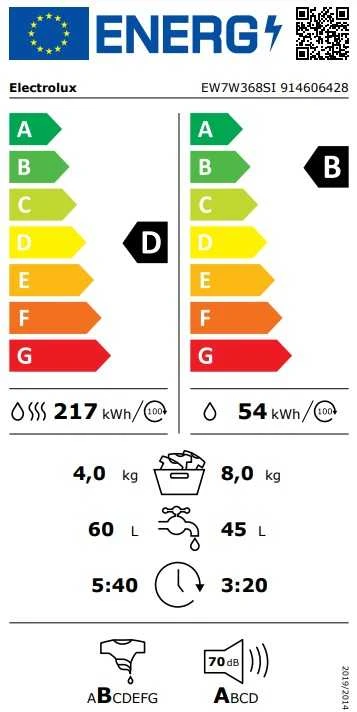 Skalbimo mašina Electrolux EW7W368SI