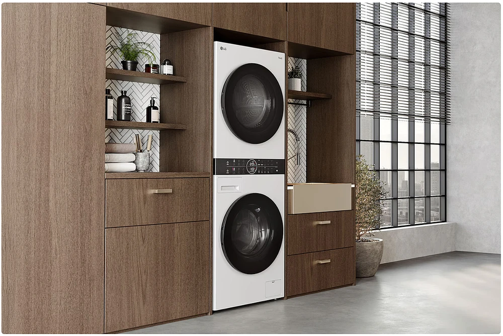 Skalbimo mašina Skalbyklė–džiovyklė LG WashTower™ WT1210WWF, 12/10 kg, 1400 aps./min, Steam™, TurboWash™360, ThinQ™ Wi-Fi