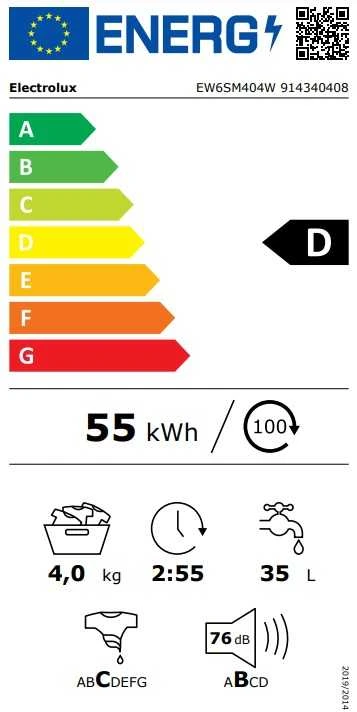 Skalbimo mašina Electrolux EW6SM404W
