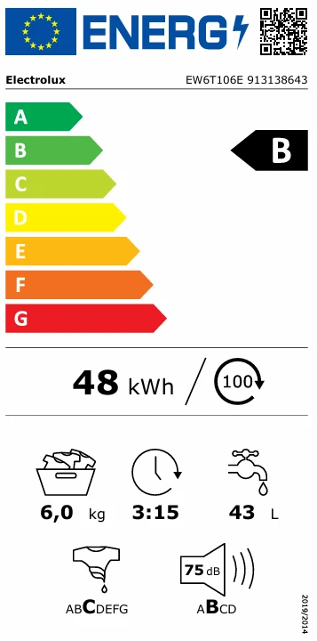 Skalbimo mašina Skalbyklė ELECTROLUX EW6T106E