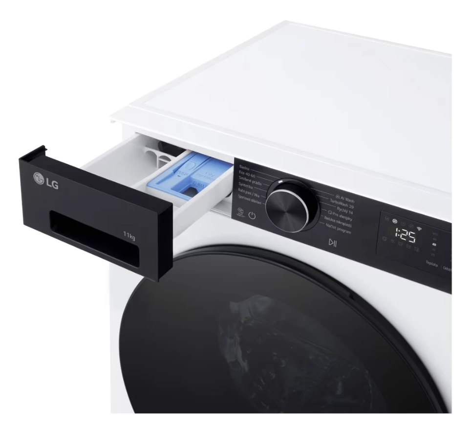 LG | Skalbimo mašina | F4X5011TKB | Energy efficiency class A | Front loading | Skalbimo talpa 11 kg | 1400 RPM | Gylis 57 cm | Plotis 60 cm | Ekranas | LED | Baltas