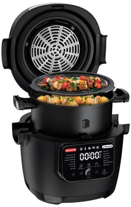 Gruzdintuvė TEFAL Air Fryer and Daugiafunkcinis puodas | MY741CF0 Actifry | Power 1334 W | Capacity 6 L | Juodas/Sidabrinis