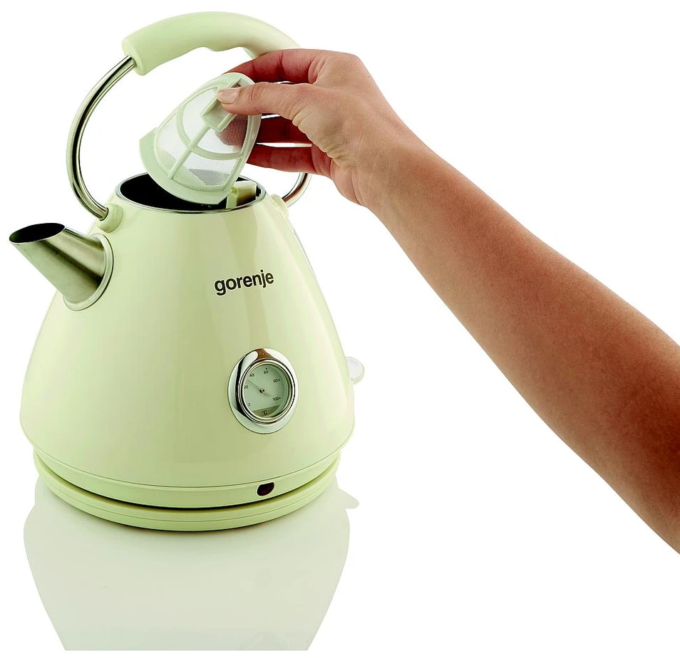 Virdulys Gorenje K17CLI Standard, Plastic/ metal, Kreminis, 2200 W, 360° rotational base, 1.7 L