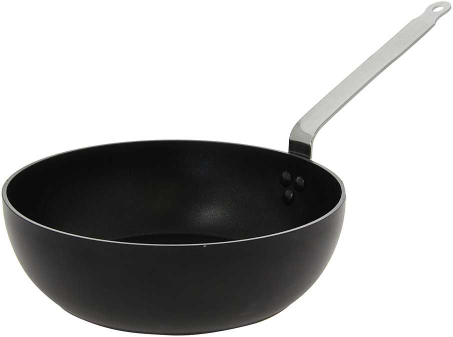 De Buyer Wok keptuvė, 28 cm, intensyviai šokoladinė