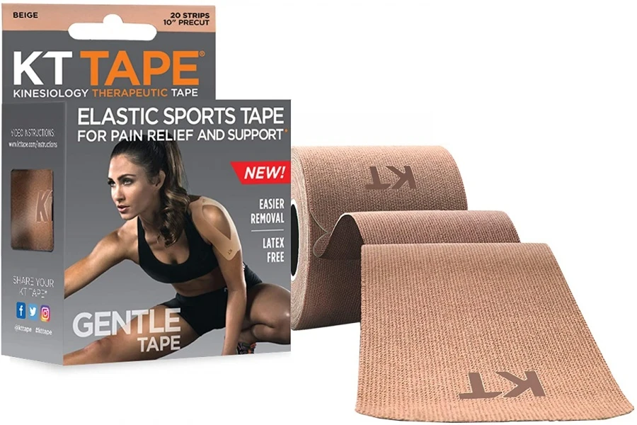 KT Tape GENTLE kineziologinis teipas jautriai odai, sukarpytas, kūno spalvos, medvilninis
