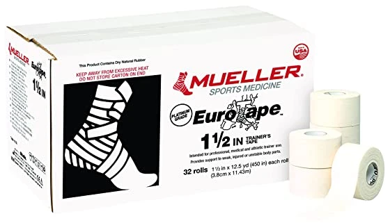 MUELLER® Eurotape Platinum sportinis teipas, baltas, 3 8 cm X 11,43 m