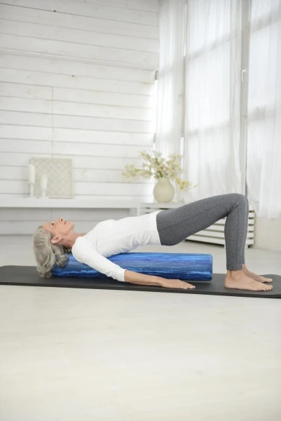 SISSEL® Pilates Roller Pro Soft volas, 90 cm, margai mėlynas