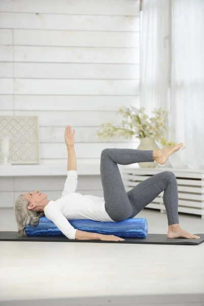 SISSEL® Pilates Roller Pro Soft volas, 90 cm, margai mėlynas