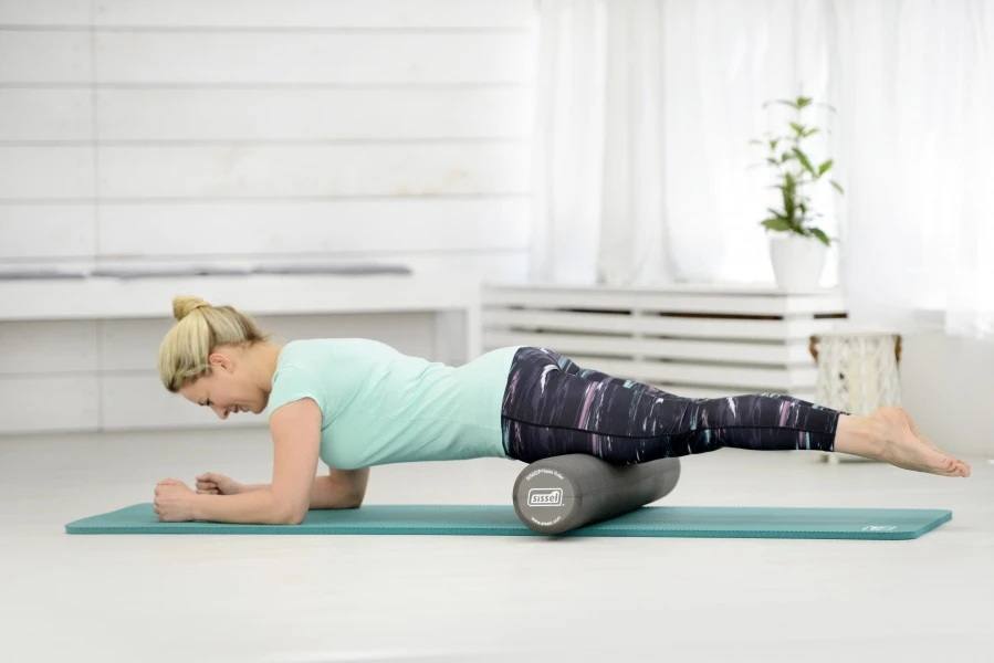 SISSEL® Pilates Roller Pro volas, 90 cm, pilkas
