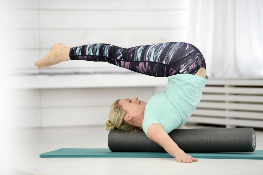 SISSEL® Pilates Roller Pro volas, 90 cm, pilkas
