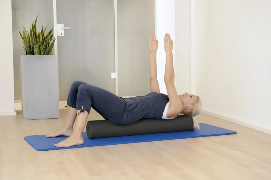 SISSEL® Pilates Roller Pro volas, 90 cm, pilkas