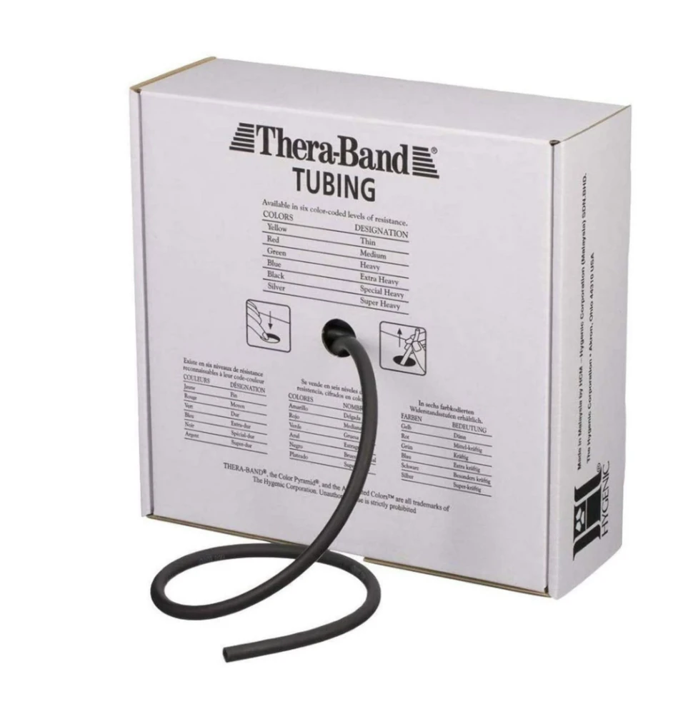Thera-band apvali elastinė juosta, juoda, 1m