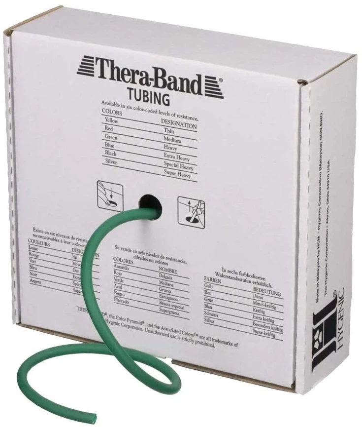 Thera-band apvali elastinė juosta, žalia, 1m