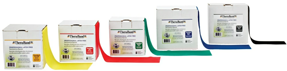 Thera-Band elastinė juosta be latekso, žalia, 1,8 m (su knyg)