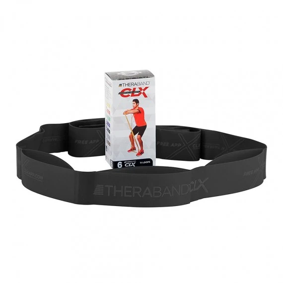 TheraBand Thera-Band juosta su kilpomis CLX, juoda
