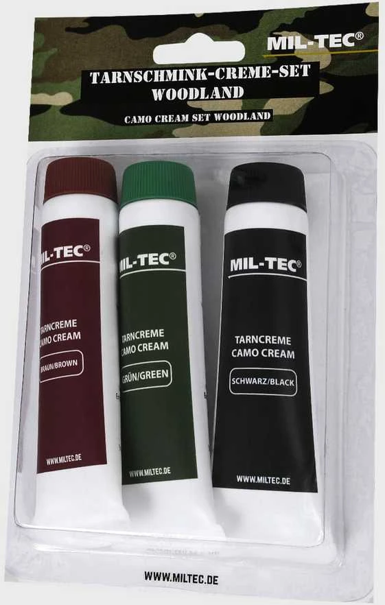 Mil-Tec Woodland Camo Face Paint Set Veido dažai maskuotei