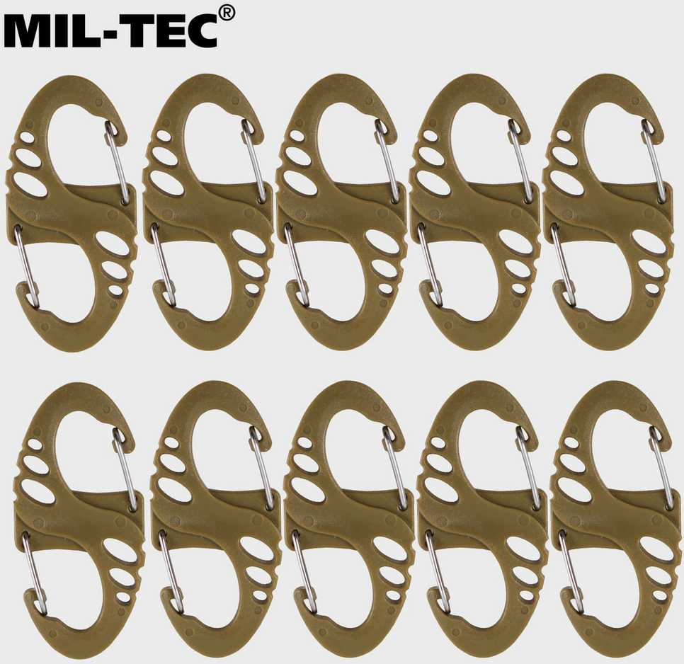 Karabinai Mil-Tec S-hook, 10 vnt., Coyote