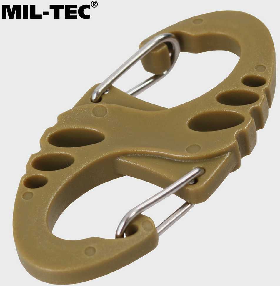Karabinai Mil-Tec S-hook, 10 vnt., Coyote